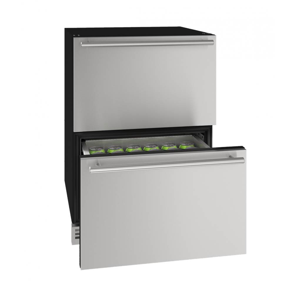 U Line Refrigerator Drawers 24'' Stainless Solid 115v