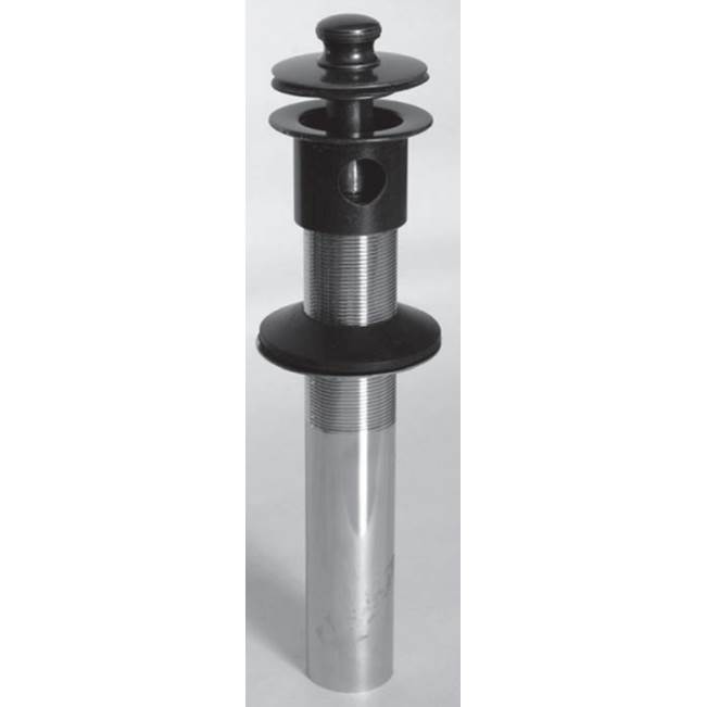 Watco Manufacturing Push Pull Lav Drain With Overflow Metal Stopper Brs Nickel Polished ''Pvd''