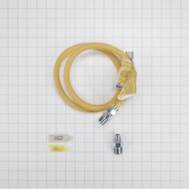 Whirlpool Dryer Gas Flex Line Install Kit: 4-Ft Gas Connector, 3 Fittings, Sealant, Leak Detector Solution And Instructions