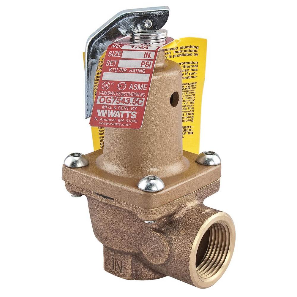 Watts 1 1/4 In Bronze Boiler Pressure Relief Valve, 70 psi, Threaded Female Connections
