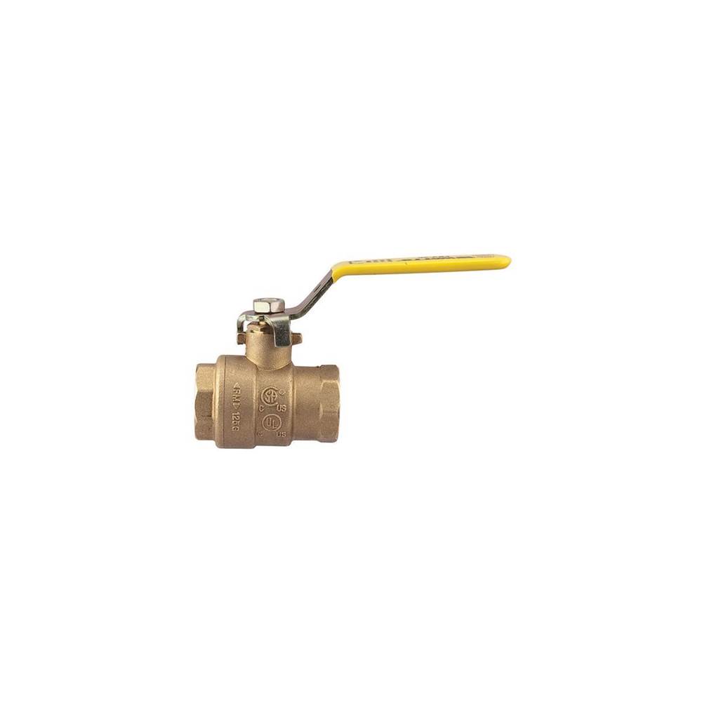 Watts 1 1/4 IN 2-Piece Full Port Brass Ball Valve, Female NPT End Connection, Lever Handle