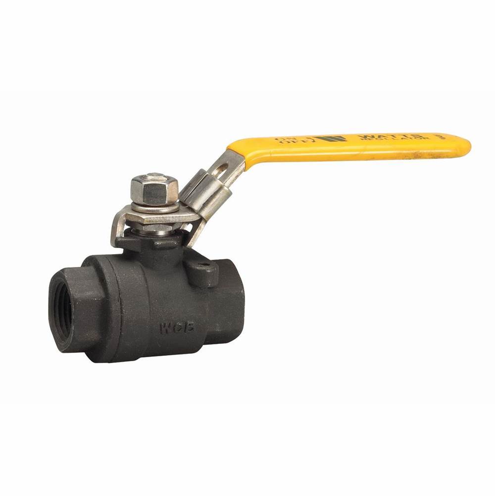 Watts 1/2 IN 2-Piece Full Port Carbon Steel Ball Valve, NPT Threaded End Connection, Lever Handle