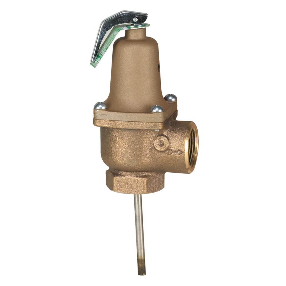 Watts 1 In Lead Free Automatic Reseating Temp And Pressure Relief Valve, 150 psi, 210 degree F, 3 In Thermostat, Female Connections