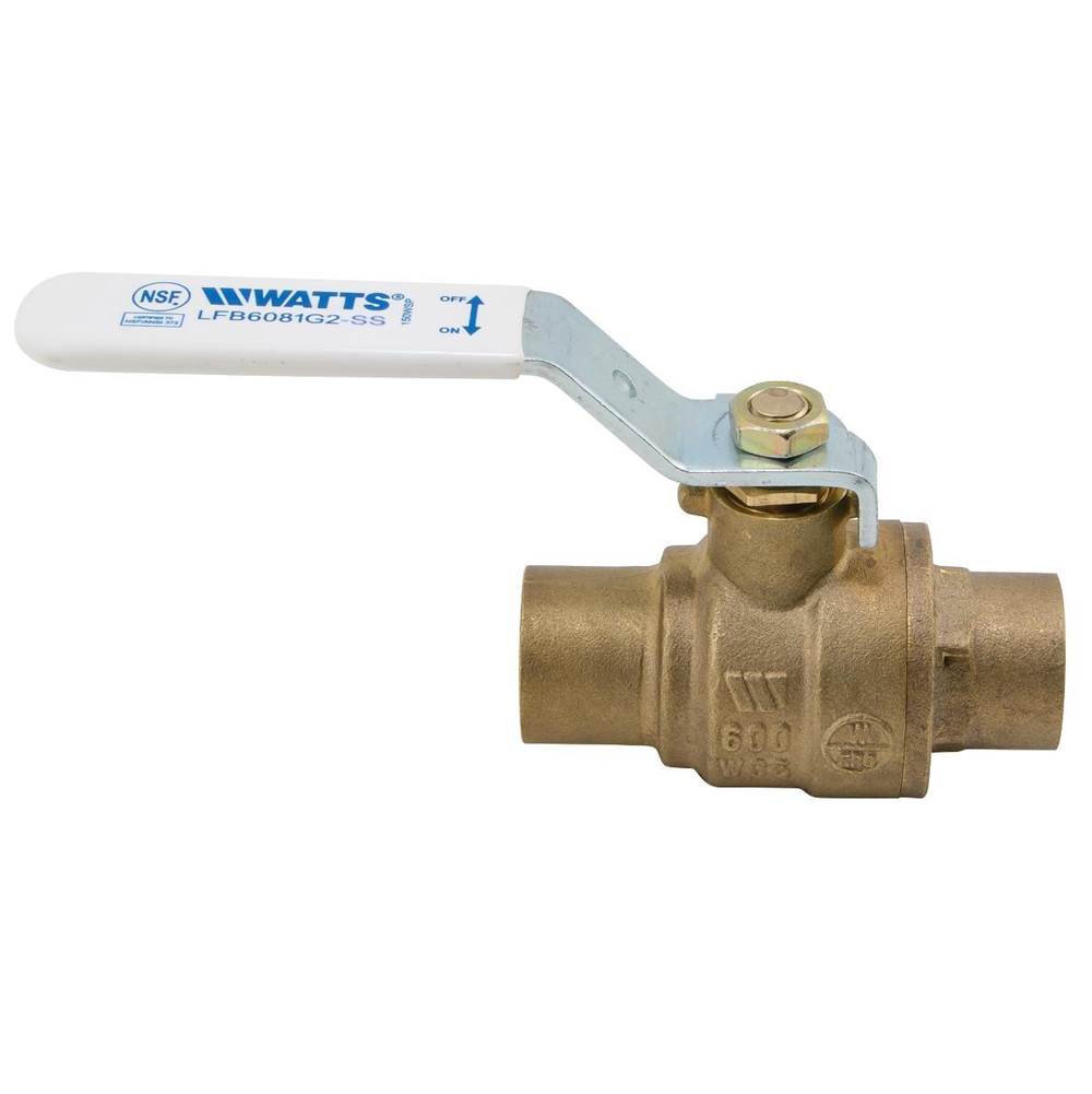 Watts 3 IN 2-Piece Full Port Lead Free Bronze Ball Valve, Stainless Steel Ball and Stem, Solder End Connections