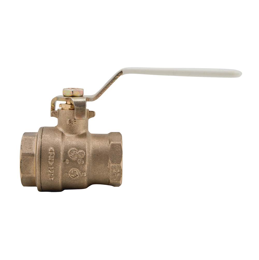 Watts 1 1/4 In Lead Free 2-Piece Full Port Ball Valve with Threaded End Connections, Chrome Plated Brass Ball